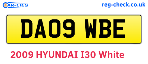 DA09WBE are the vehicle registration plates.