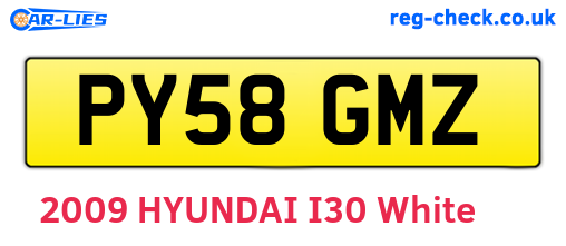PY58GMZ are the vehicle registration plates.
