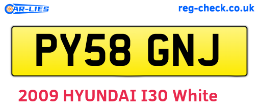 PY58GNJ are the vehicle registration plates.