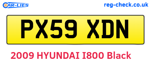 PX59XDN are the vehicle registration plates.