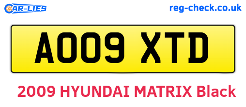 AO09XTD are the vehicle registration plates.