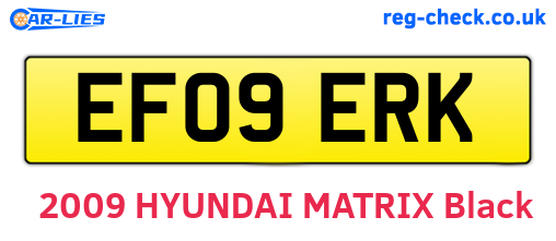 EF09ERK are the vehicle registration plates.