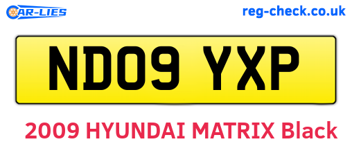 ND09YXP are the vehicle registration plates.