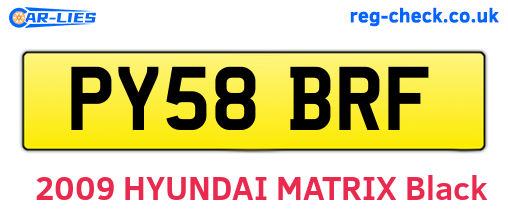PY58BRF are the vehicle registration plates.