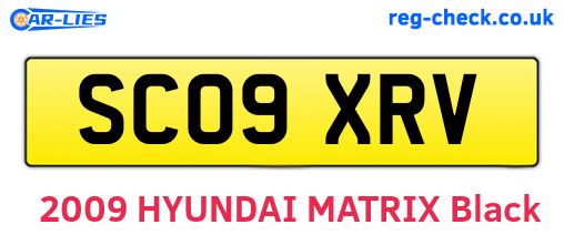 SC09XRV are the vehicle registration plates.