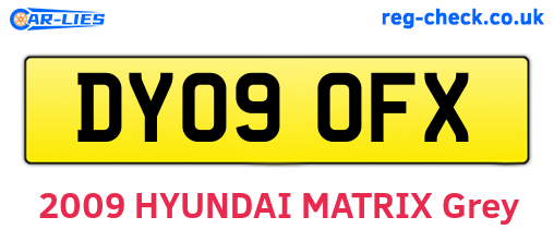 DY09OFX are the vehicle registration plates.