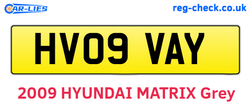 HV09VAY are the vehicle registration plates.