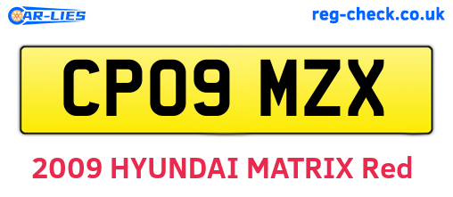 CP09MZX are the vehicle registration plates.