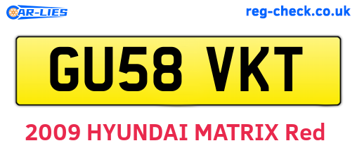 GU58VKT are the vehicle registration plates.