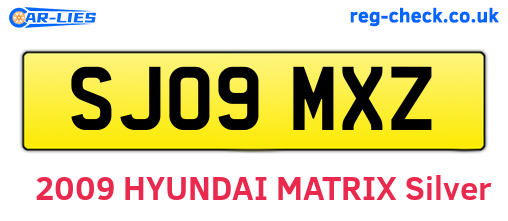SJ09MXZ are the vehicle registration plates.