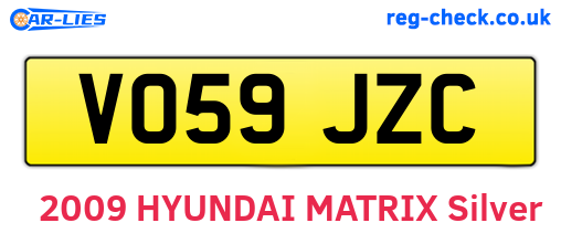 VO59JZC are the vehicle registration plates.
