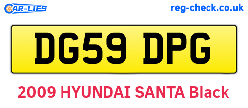 DG59DPG are the vehicle registration plates.