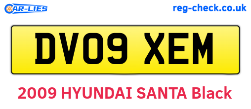 DV09XEM are the vehicle registration plates.