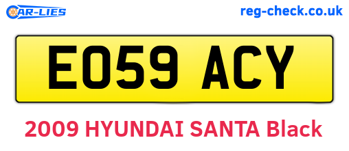 EO59ACY are the vehicle registration plates.