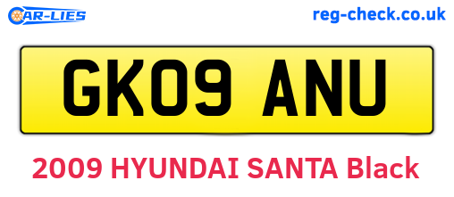 GK09ANU are the vehicle registration plates.