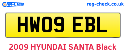 HW09EBL are the vehicle registration plates.