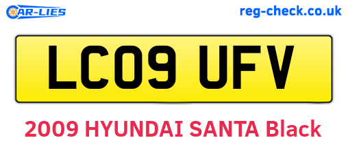 LC09UFV are the vehicle registration plates.