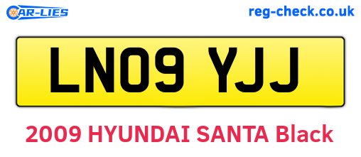 LN09YJJ are the vehicle registration plates.