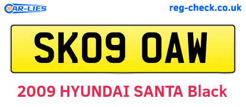 SK09OAW are the vehicle registration plates.
