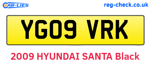 YG09VRK are the vehicle registration plates.