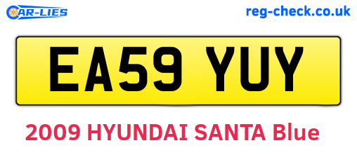 EA59YUY are the vehicle registration plates.