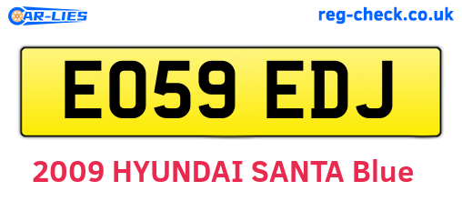 EO59EDJ are the vehicle registration plates.
