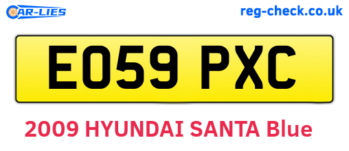 EO59PXC are the vehicle registration plates.