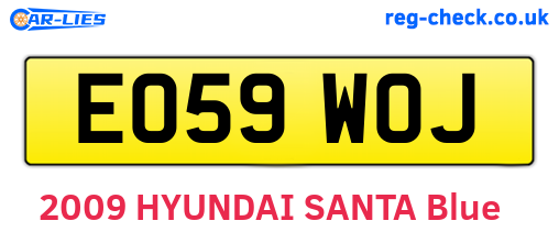 EO59WOJ are the vehicle registration plates.