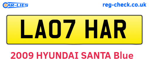 LA07HAR are the vehicle registration plates.