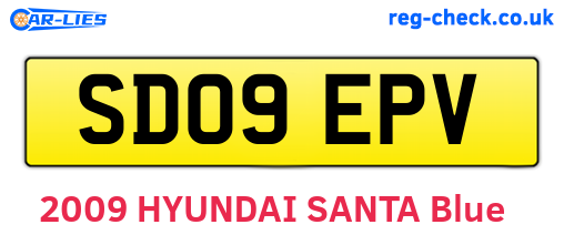 SD09EPV are the vehicle registration plates.