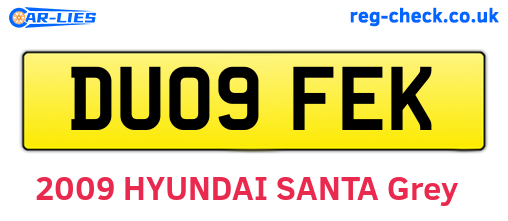 DU09FEK are the vehicle registration plates.