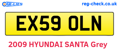 EX59OLN are the vehicle registration plates.