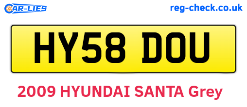 HY58DOU are the vehicle registration plates.