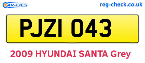 PJZ1043 are the vehicle registration plates.