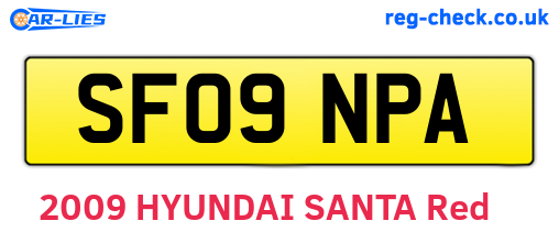 SF09NPA are the vehicle registration plates.