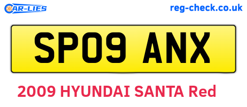 SP09ANX are the vehicle registration plates.