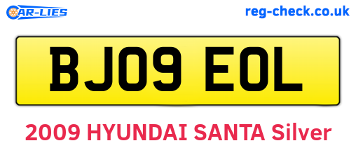 BJ09EOL are the vehicle registration plates.