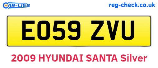 EO59ZVU are the vehicle registration plates.