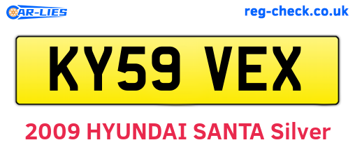 KY59VEX are the vehicle registration plates.