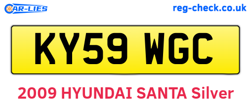 KY59WGC are the vehicle registration plates.