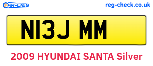 N13JMM are the vehicle registration plates.