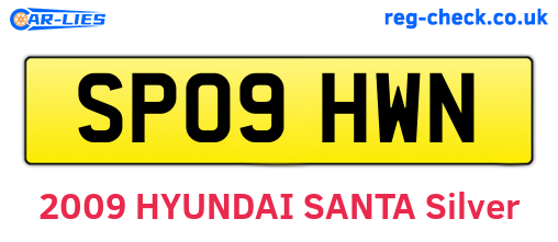 SP09HWN are the vehicle registration plates.