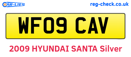 WF09CAV are the vehicle registration plates.