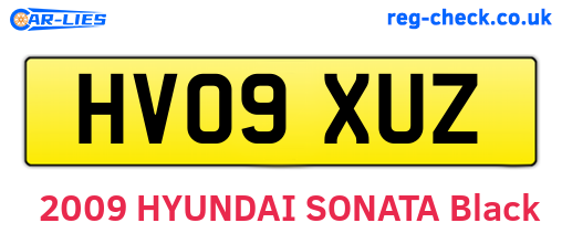 HV09XUZ are the vehicle registration plates.