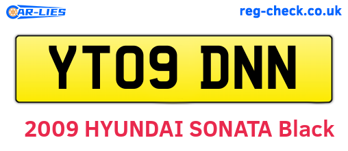 YT09DNN are the vehicle registration plates.