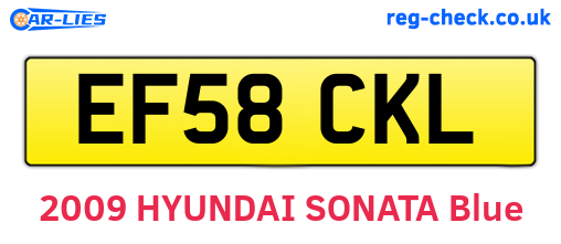 EF58CKL are the vehicle registration plates.