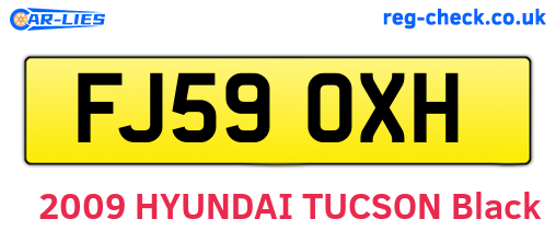 FJ59OXH are the vehicle registration plates.