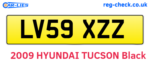 LV59XZZ are the vehicle registration plates.