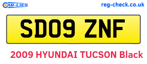 SD09ZNF are the vehicle registration plates.