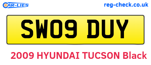 SW09DUY are the vehicle registration plates.